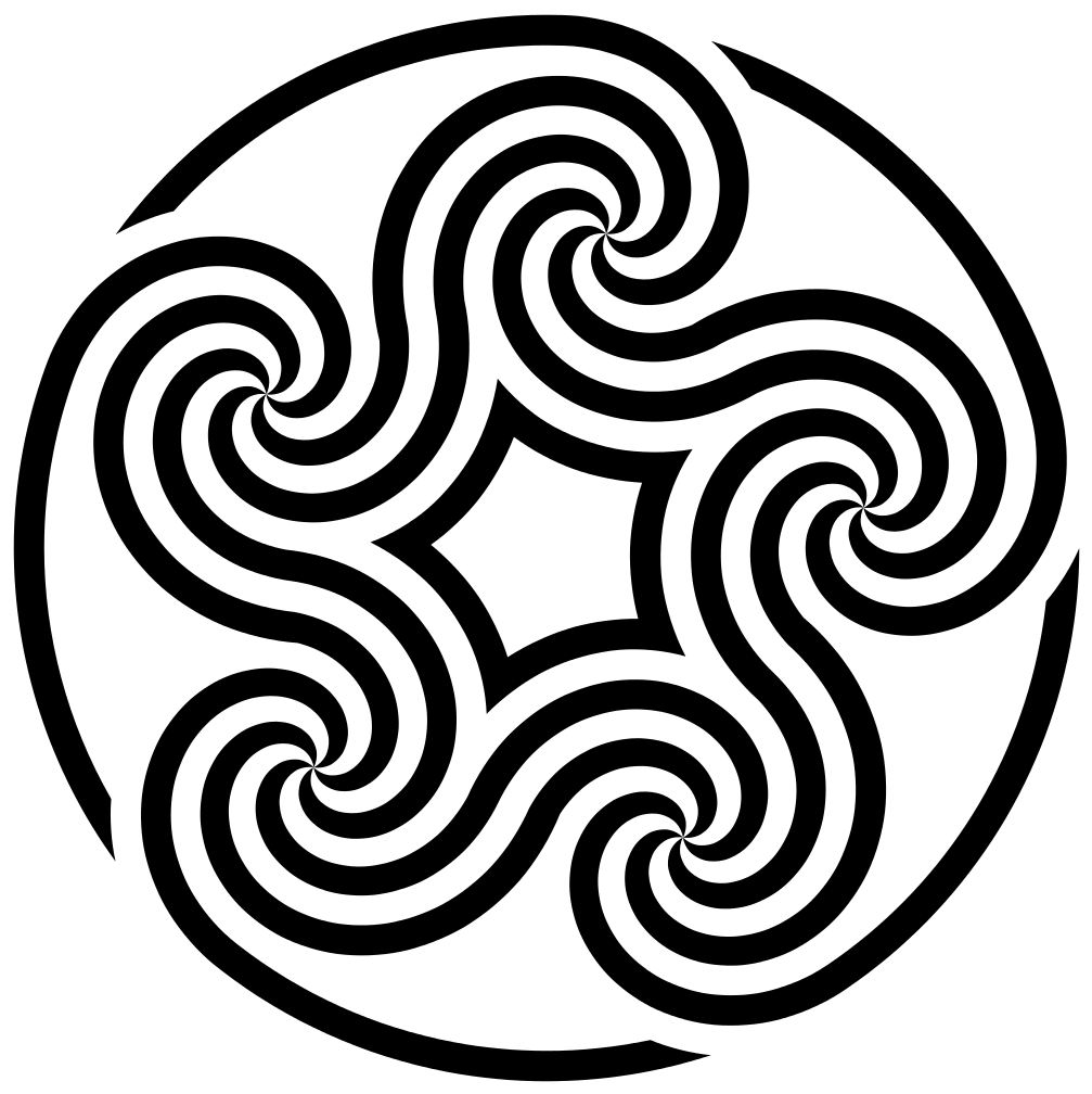 Five Fivefold Spirals Pentaskelion Simpler - Illustration (1024x1024), Png Download