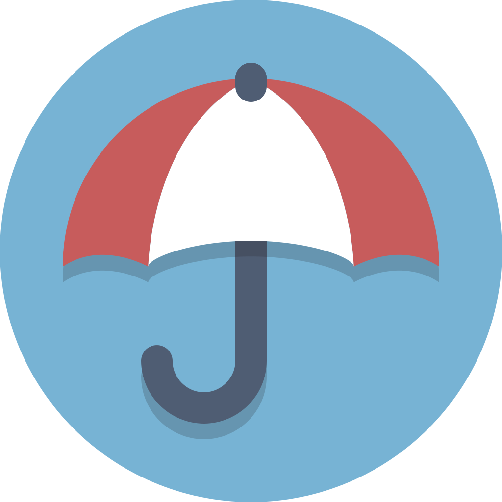 Circle Icons Umbrella - Risk Management Flat Png (1024x1024), Png Download