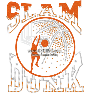 Wholesale Bling Basketball Slam Dunk Flock Rhinestone - Basketball (450x450), Png Download