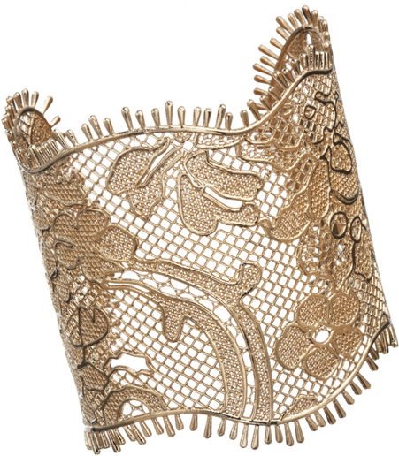 Givenchy Pale Gold Lace Cuff - Jewellery (450x750), Png Download