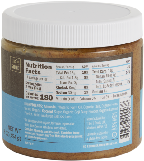 Superfood Almond Butter Jar 16 Oz - Cosmetics (1024x1024), Png Download