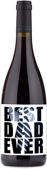 Labeled Red “best Dad Ever” Wine Bottle - Wine (200x600), Png Download