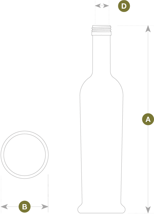 Technical Description - Glass Bottle (501x695), Png Download