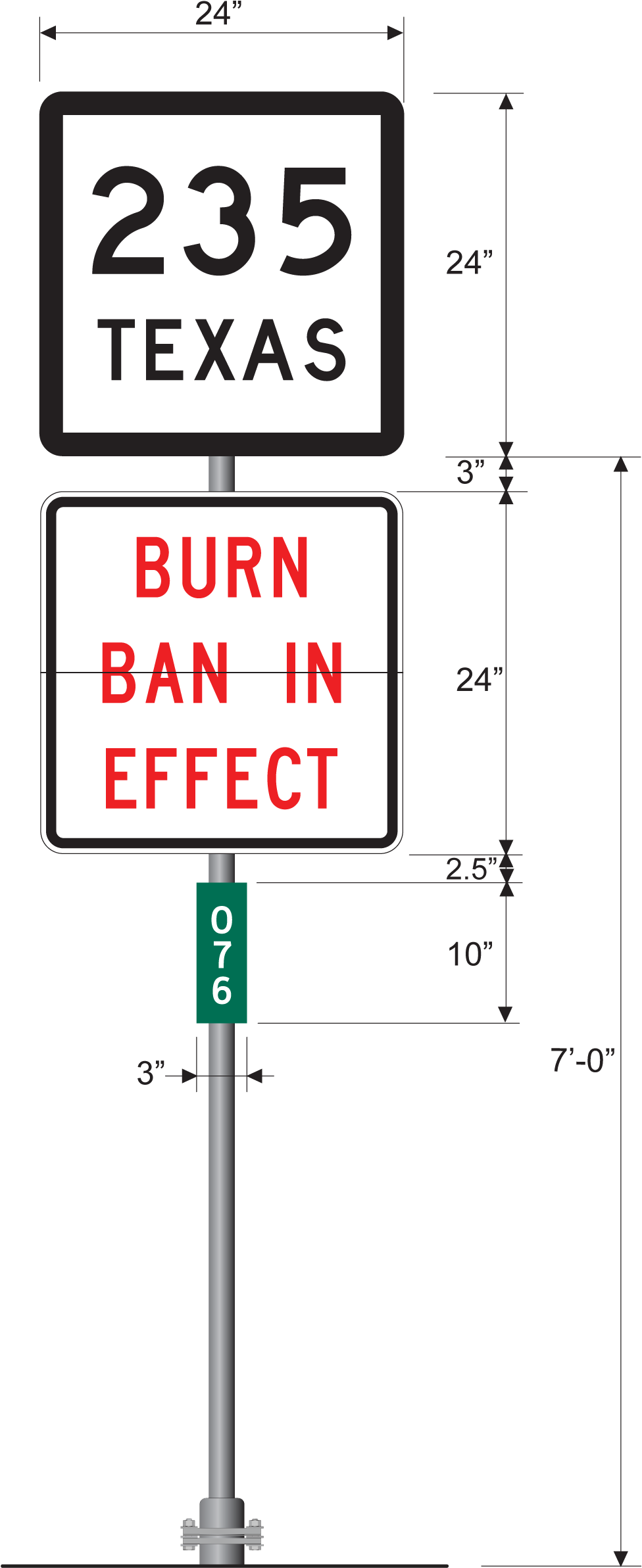 download-route-marker-assembly-with-burn-ban-sign-texas-state-highway