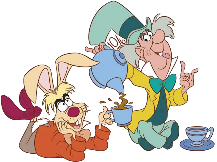 Hare Clipart Mad - Mad Hatter And March Hare People (713x537), Png Download