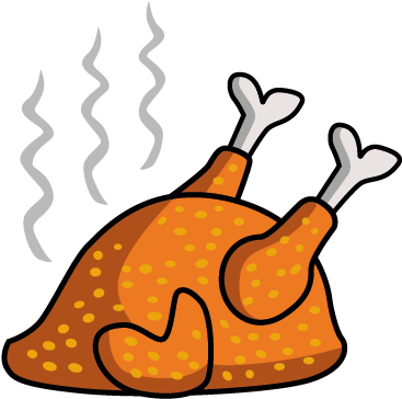 Roast Chicken Decal - Pollo Asado Caricatura Png (374x367), Png Download