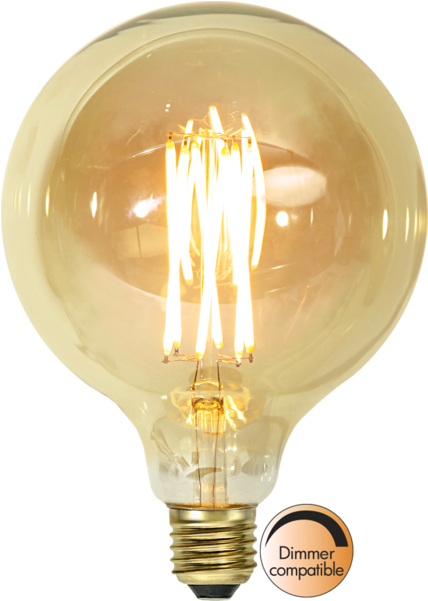 Led Lamp E27 G125 Vintage Gold - Led-lampa E27 G125 Vintage Gold (600x600), Png Download