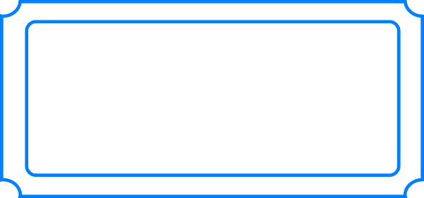 Blank Blue Ticket (600x281), Png Download