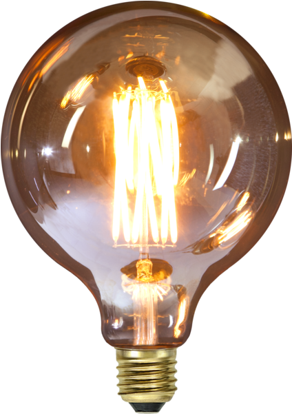 Led Lamp E27 G125 Vintage Gold - Led-lampa Klot, E27 2100k 350lm 4w(30w) - Star Trading (600x600), Png Download