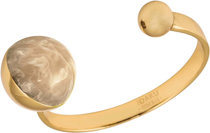 Ioaku The Planet Bracelet Gold Light Brown - Silver (1000x880), Png Download