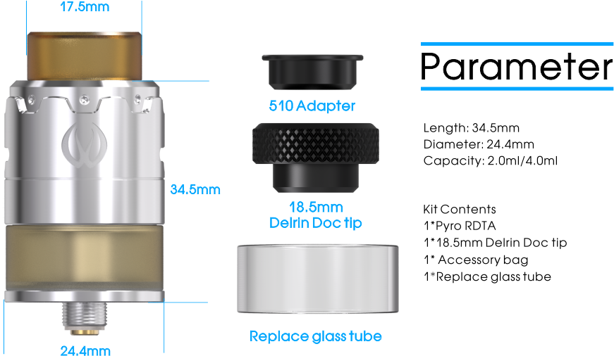 Pyro Rdta 06 - Pyro Rdta 4ml (871x506), Png Download