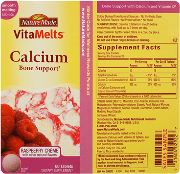 Vita Melts Calcium L - Nature Made Vitamelts Vitamin C Smooth Dissolve Tablets, (500x400), Png Download