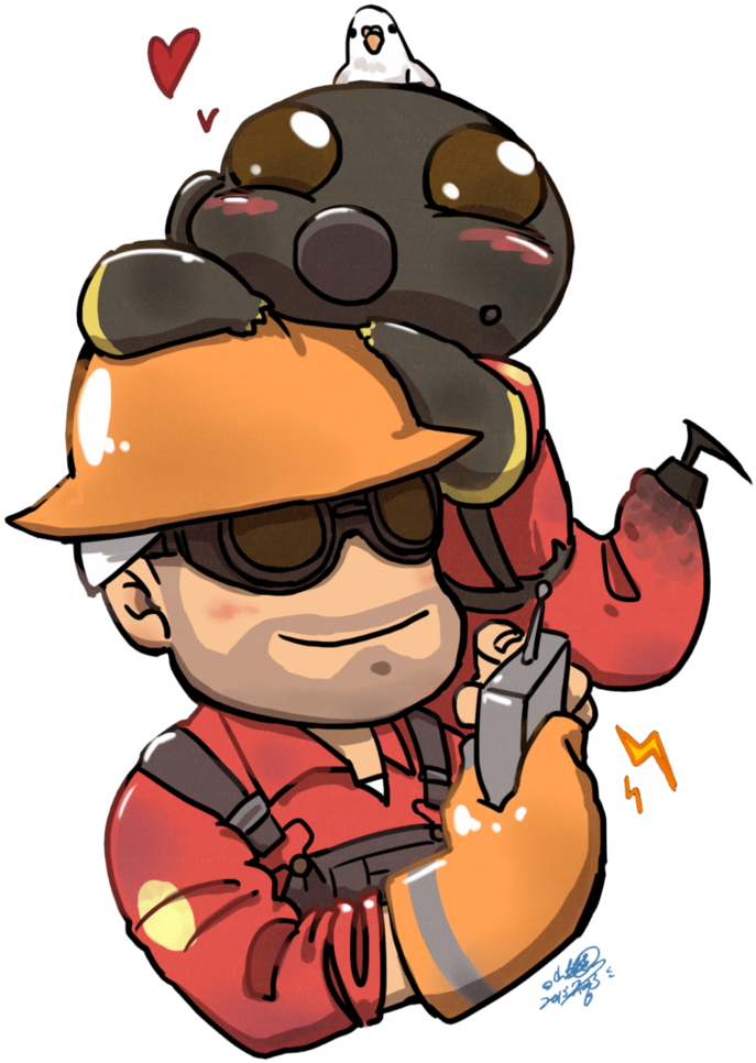 Engie And Pyro (758x1054), Png Download