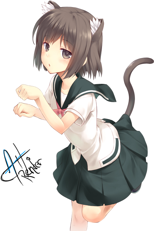 Sum Anime Chicks With Neko Ears C - Neko Anime Girl Render (563x800), Png Download