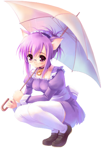 Neko 24 - Purple Neko (350x510), Png Download