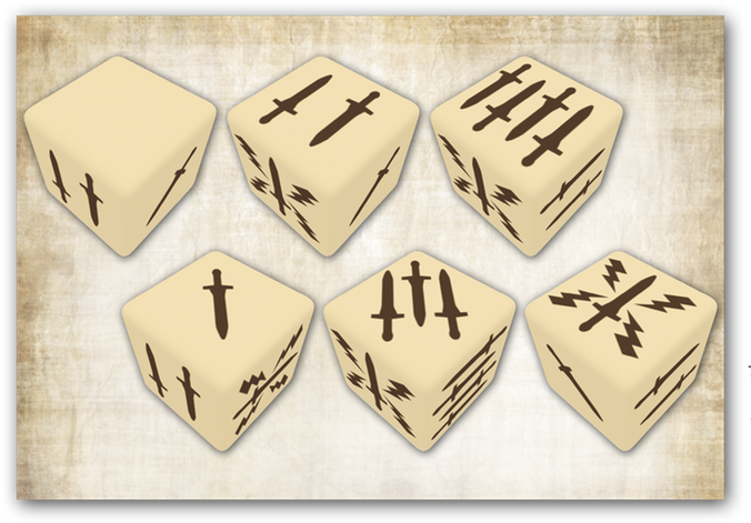 Pantheon's Special Dice Are Marked 1 To 5, With One - Mythic Battles Pantheon 10 Battle Dice Board Game Accesory (680x480), Png Download