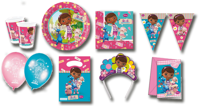 In Ver Cas Linea Doctora Juguetes Junio - Doc Mcstuffin Paper Plate Medium Ø20cm 8 Pieces (680x358), Png Download