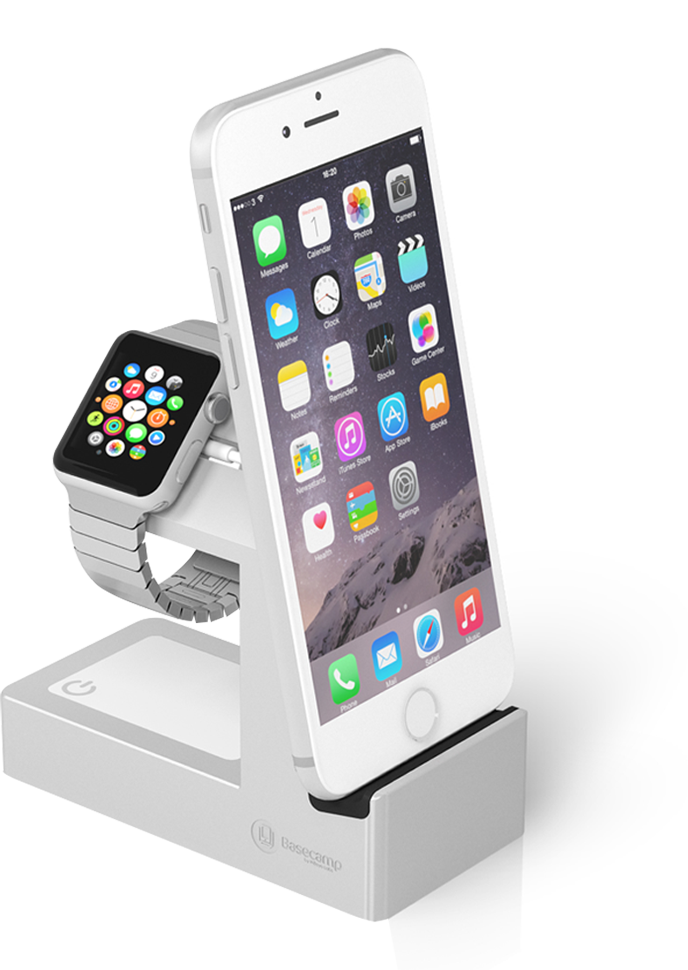 Apple Ios Device Charger With Built In Nightlight - Basecamp Apple Watch Stand, Apple Watch Dock Charger, (688x970), Png Download