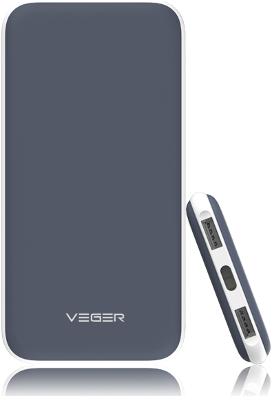 Vegerpower Slim Ports 10000mah Portable Battery Charger - Power Bank Veger V11 (640x640), Png Download