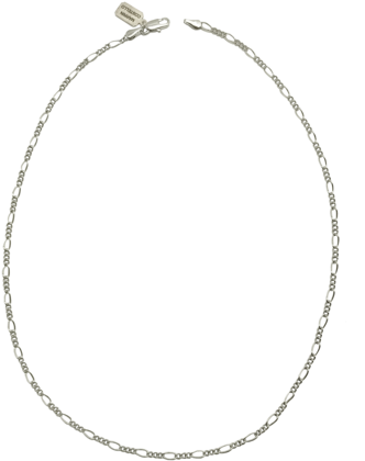 Figaro Chain Silver - Chain (384x480), Png Download