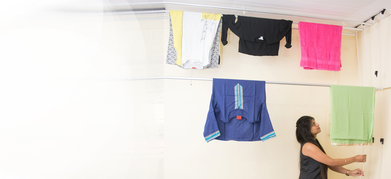 Indoor Clothes Drying Rack - Clothes Horse (1308x600), Png Download