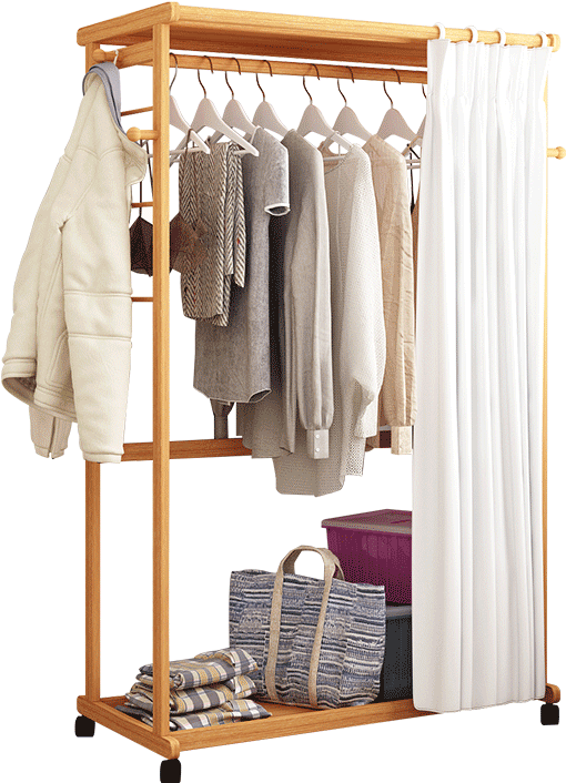 Hanger Floor Bedroom Hanger Solid Wood Hanging Clothes - Clothes Hanger (800x800), Png Download