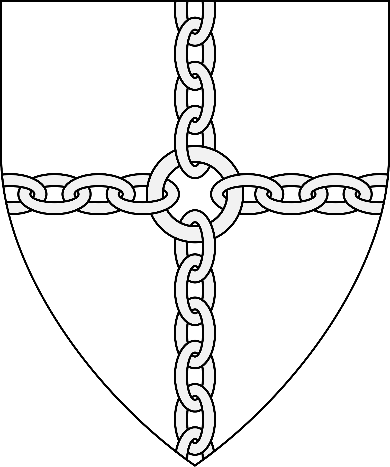 Cross Of Chain - Lambang Rantai (1517x1818), Png Download