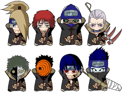 Gambar Naruto Wallpaper - Akatsuki Chibi (404x320), Png Download