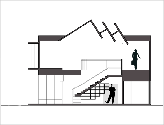 Humans In Architecture Elevation (525x401), Png Download