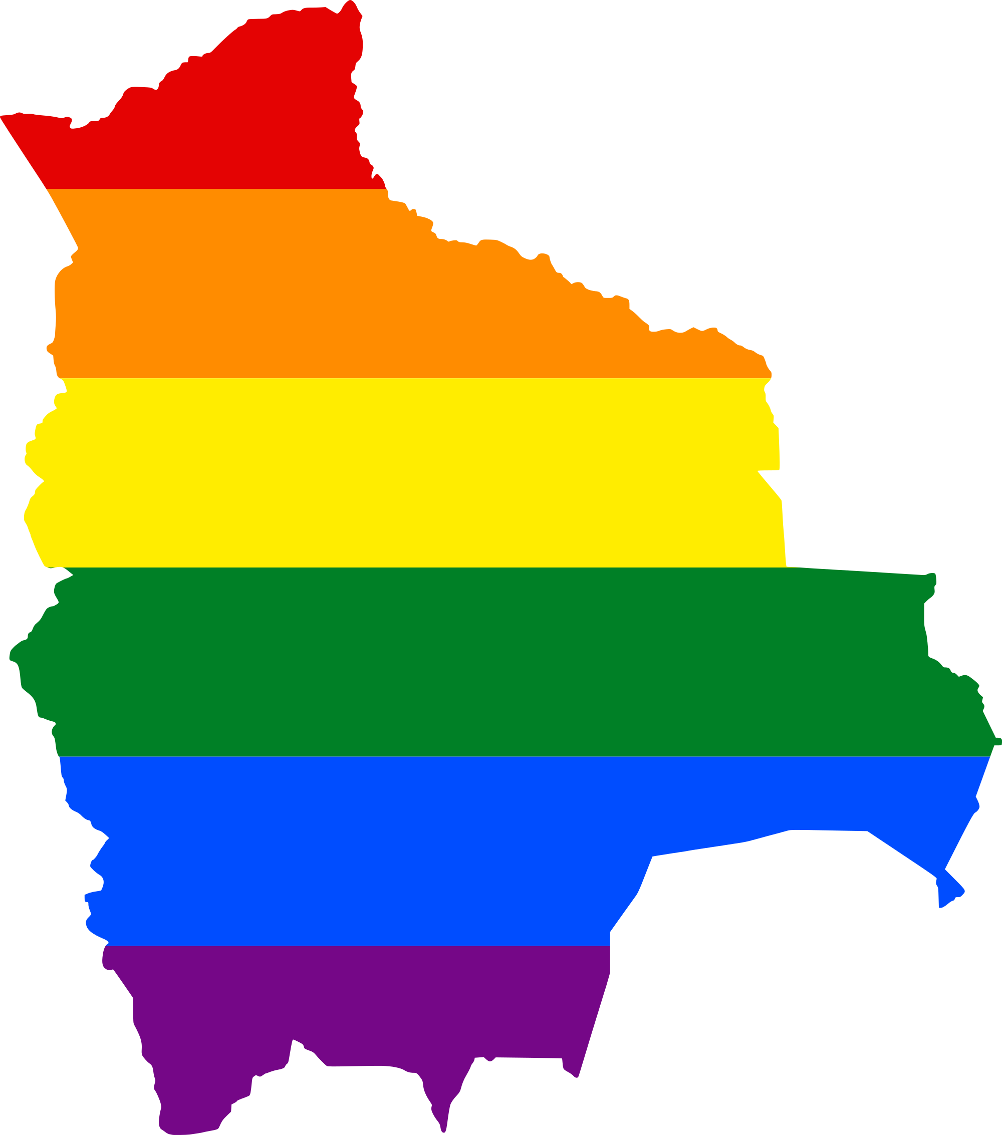 Open - Flag Map Of Bolivia (2000x2266), Png Download