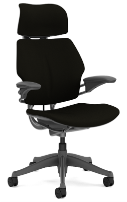 Ergonomic Task Chair With Headrest - Humanscale Chairs (580x400), Png Download