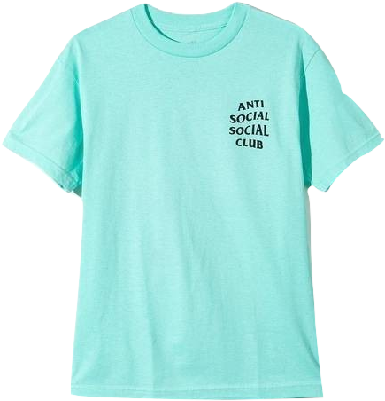 Anti Social Social Club Logo Tee - Anti Social Social Club Turquoise Shirt (476x495), Png Download