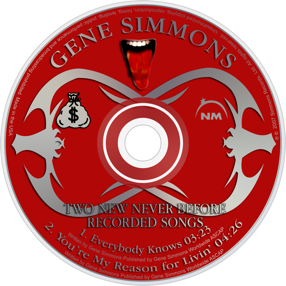 Gene Simmons Sex Money Kiss Cd Disc Image - Cd (1000x1000), Png Download