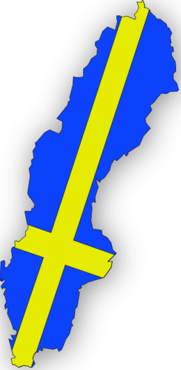 Wing Clipart Flag Of Sweden Map Sweden Map Flag Png - Small Map Of Sweden (260x531), Png Download