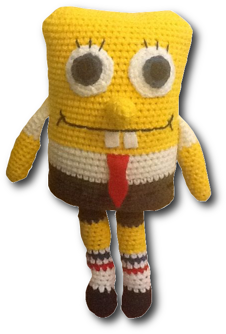 Bob Esponja Amigurumi - Amigurumi (498x692), Png Download