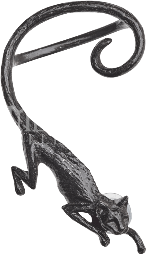 Cat Sith Black Pewter Earwrap (838x838), Png Download