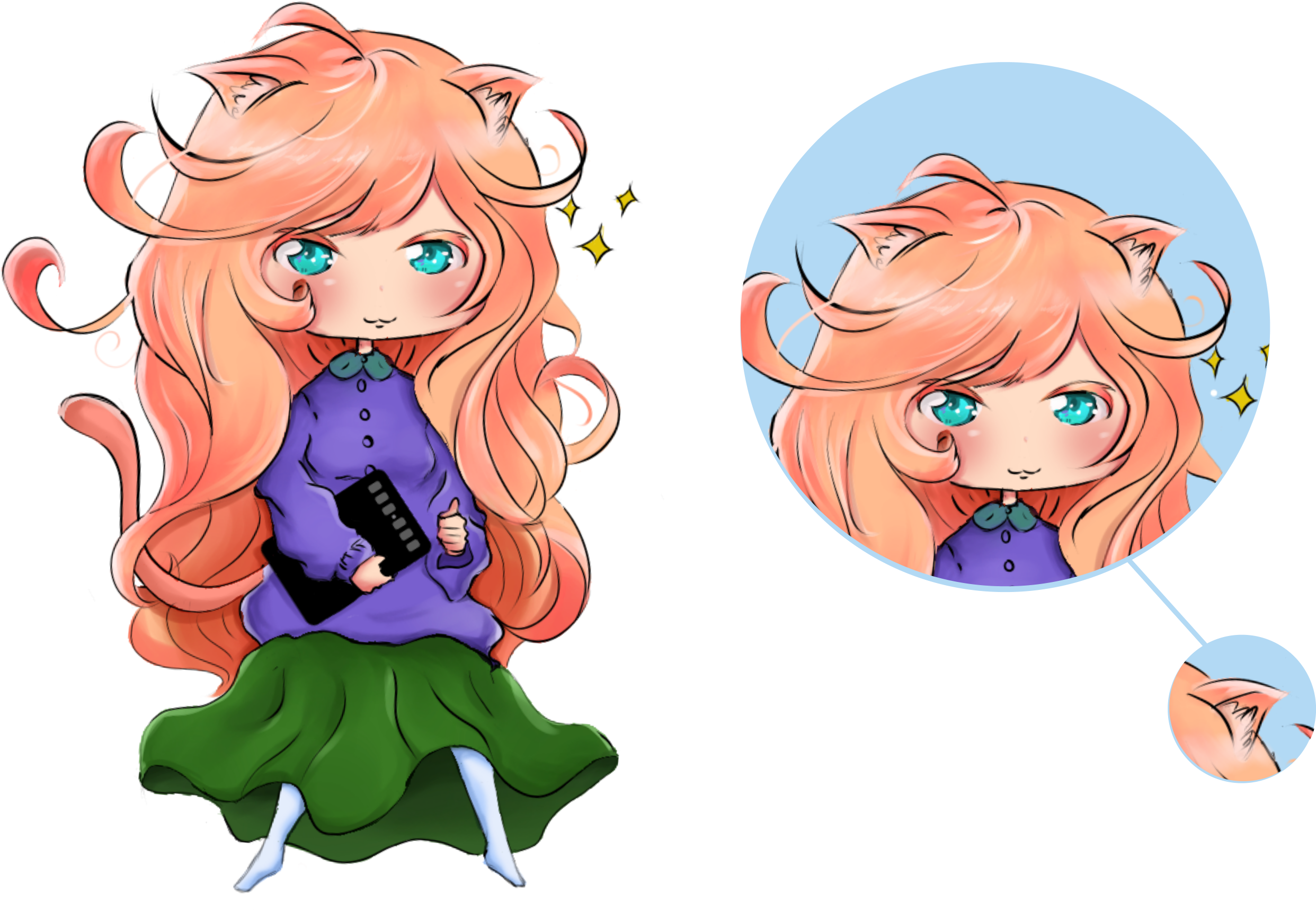 Why Catgirl - Cartoon (2828x1800), Png Download