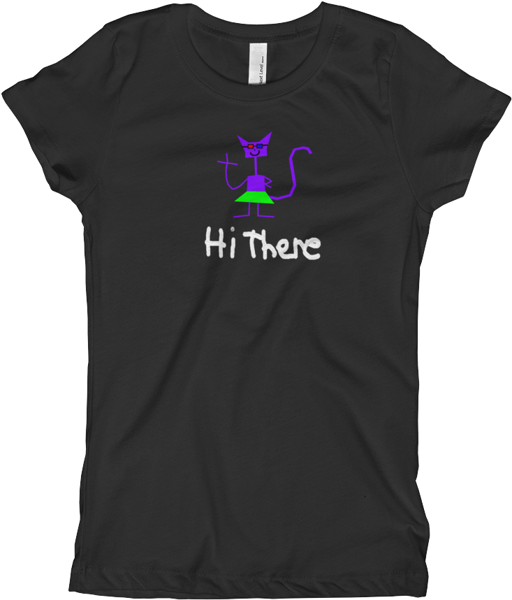 Cat Girl Hi There Girl's Fitted T Shirt Girl's T Shirt - Noh8 Pulse (1000x1000), Png Download