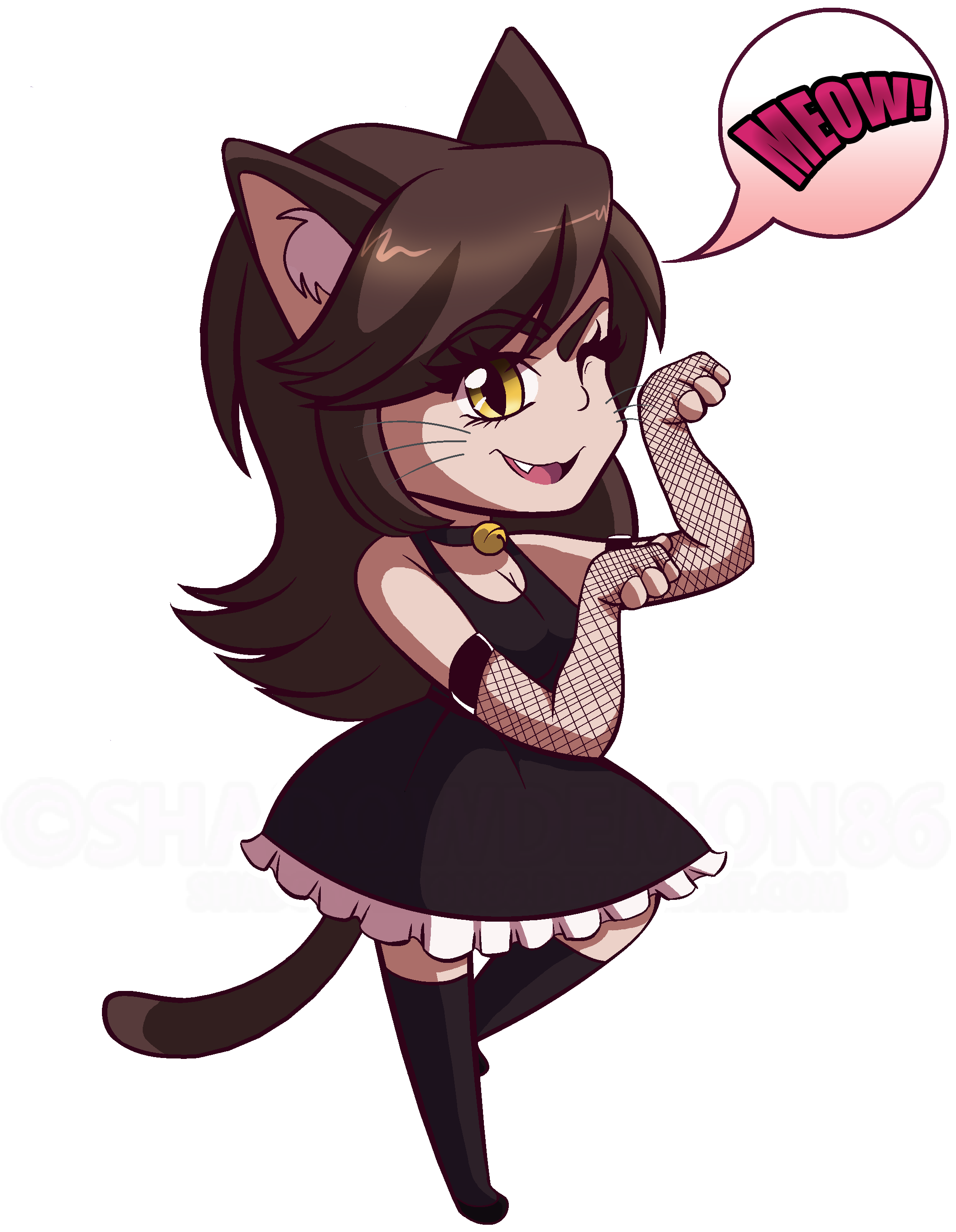Cat Girl - Cartoon (2442x3360), Png Download