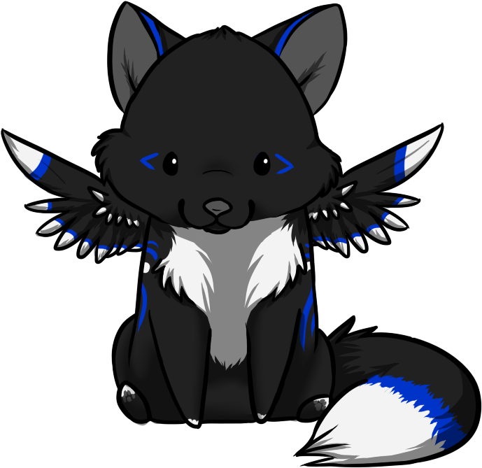 Wings Clipart Chibi - Wolf With Wings Chibi (800x700), Png Download