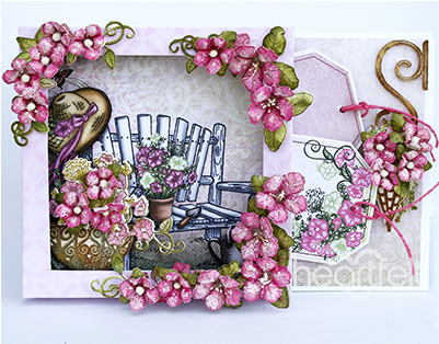 Heartfelt Creations Petunia Bench Shadowbox Card - Picture Frame (400x400), Png Download
