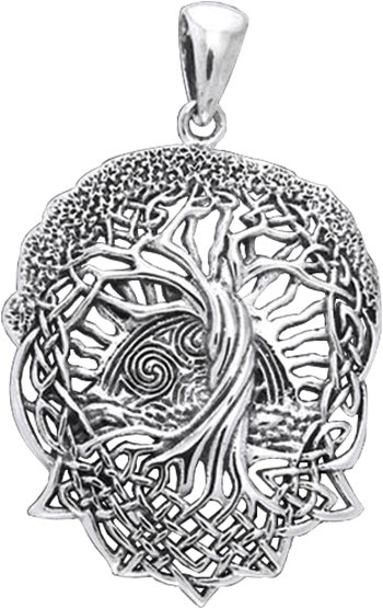 Celtic Tree Of Life Pendant By Courtney Davis - Celtic Knotwork Tree Of Life Pendant (555x555), Png Download