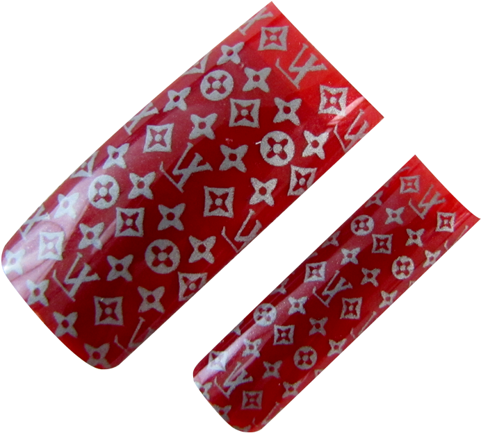 Prothèses Louis Vuitton Argent Sur Rouge - Art Paper (800x666), Png Download
