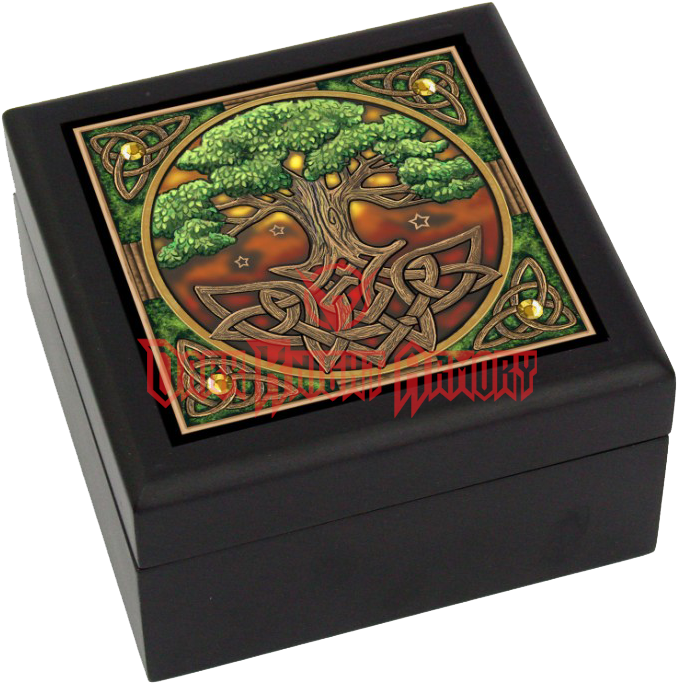 Celtic Tree Of Life Tile Box - Lisa Parker Tree Of Life Greeting Card (717x717), Png Download