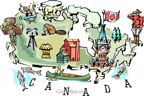Canada Map Royalty Free Vector Clip Art Illustration - Geography Of Canada Political Cartoon (480x321), Png Download