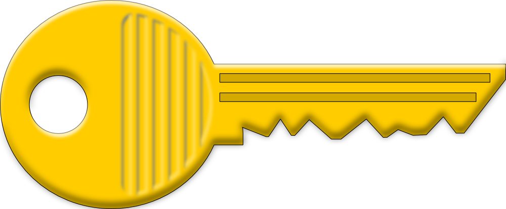 Horizontal Gold Key - Key Clipart Png (1000x414), Png Download