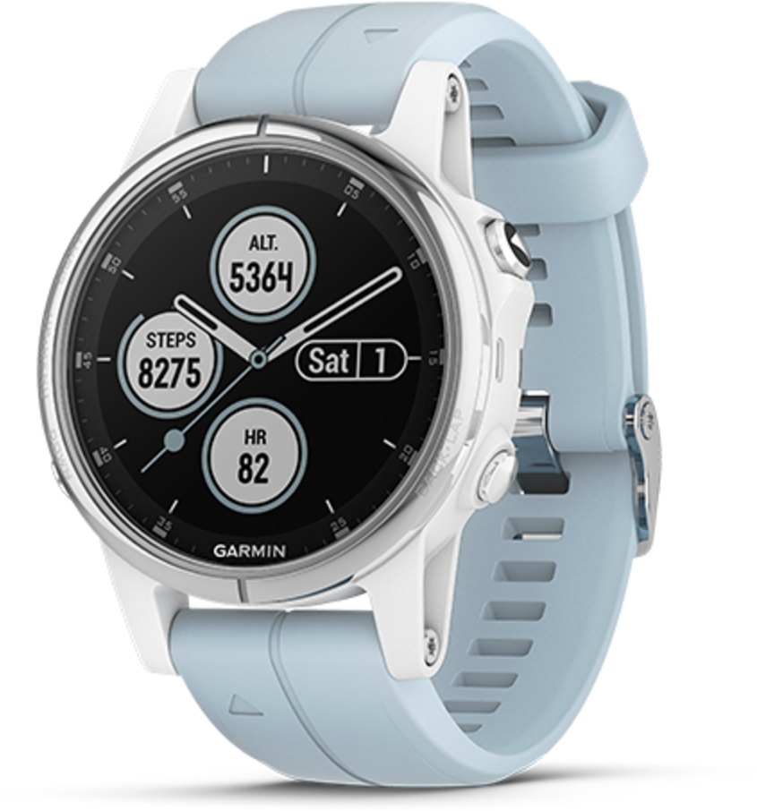 Fenix 5s Plus White With Sea Foam Blue Silicone - Garmin Fenix 5s Plus (1200x1200), Png Download