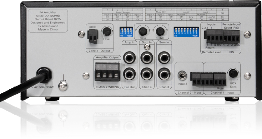 4 Input, 100 Watt Mixer Amplifier With Automatic System - Atlas Sound Aa100phd (900x900), Png Download