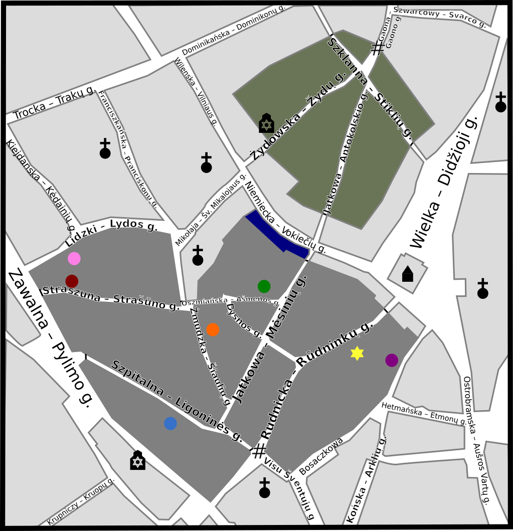 Map Of Vilna Ghetto - Vilna Ghetto (1023x1059), Png Download