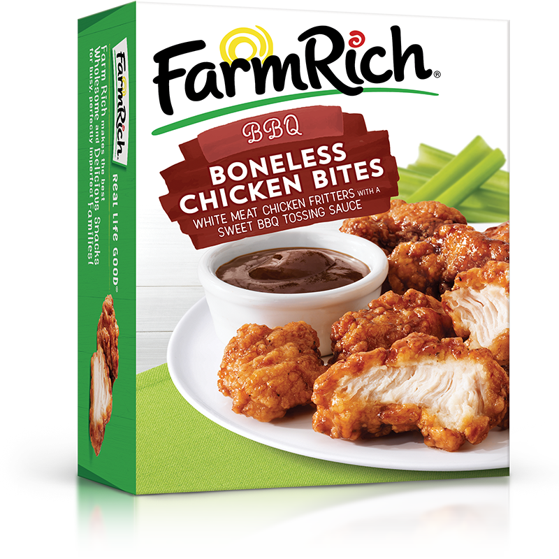 Bbq Style Boneless Chicken Bites - Farm Rich Cinnamon French Toast Sticks - 12 Oz Box (800x800), Png Download